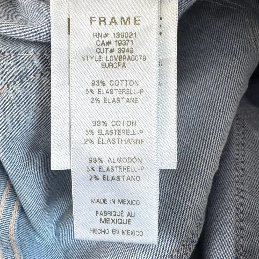 Frame Womens Le Crop Mini Boot Jeans Size 25 Raw Hem Stretch Casual Blue Europa - Picture 8 of 11